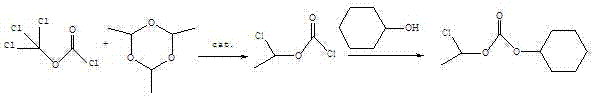 Preparation method of 1-chloroethyl cyclohexyl propyl carbonate
