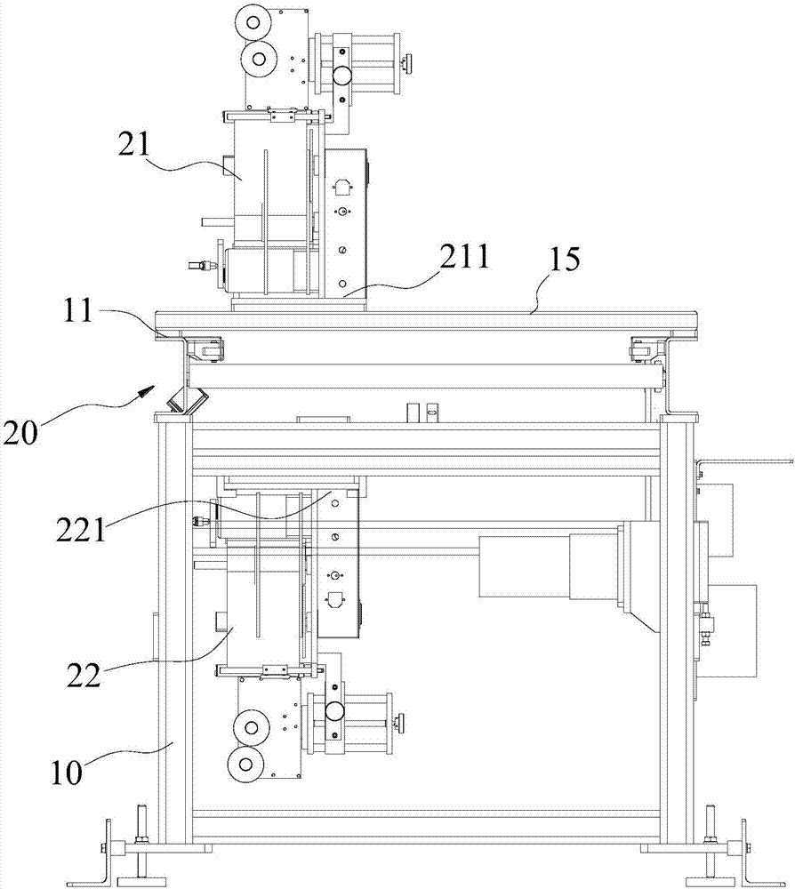 Elevator landing door sheet labeling device and labeling method