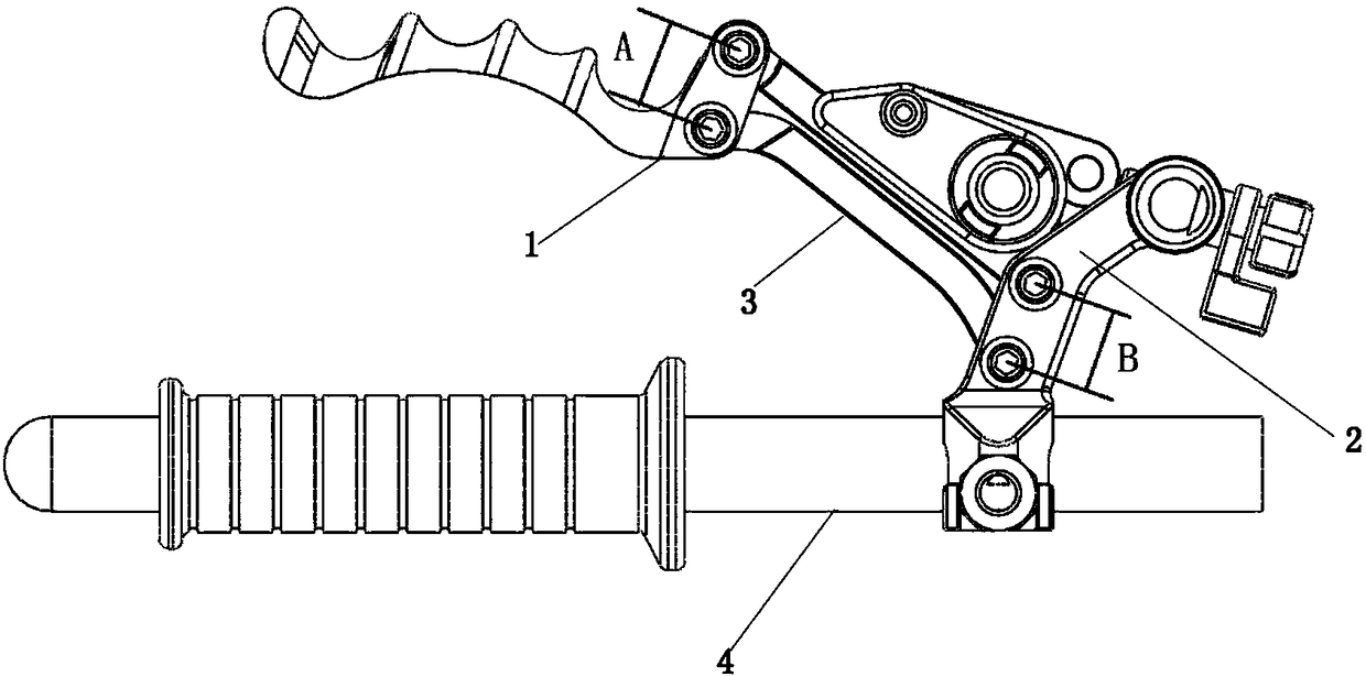 Connecting-rod type movement structure auxiliary vehicle handle