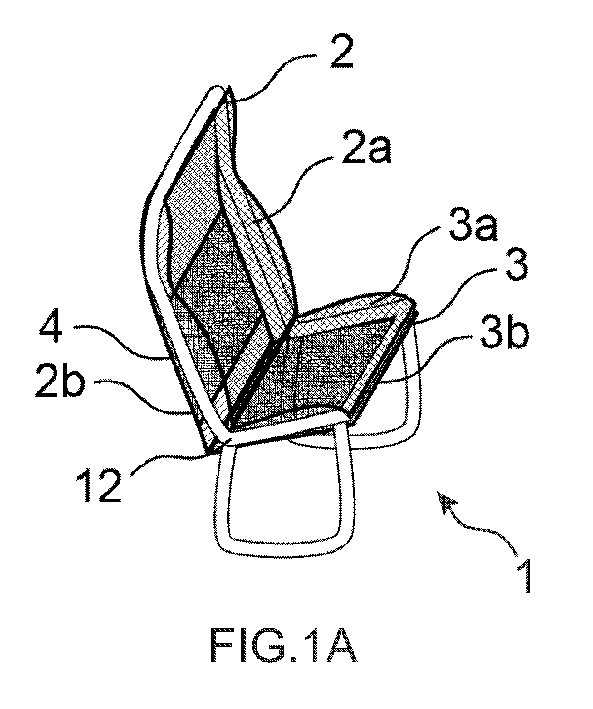 Vehicle seat comprising  an area that is deformable  in the event of an impact