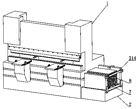 Convenient bending machine capable of dragging materials forwards in follow-up mode