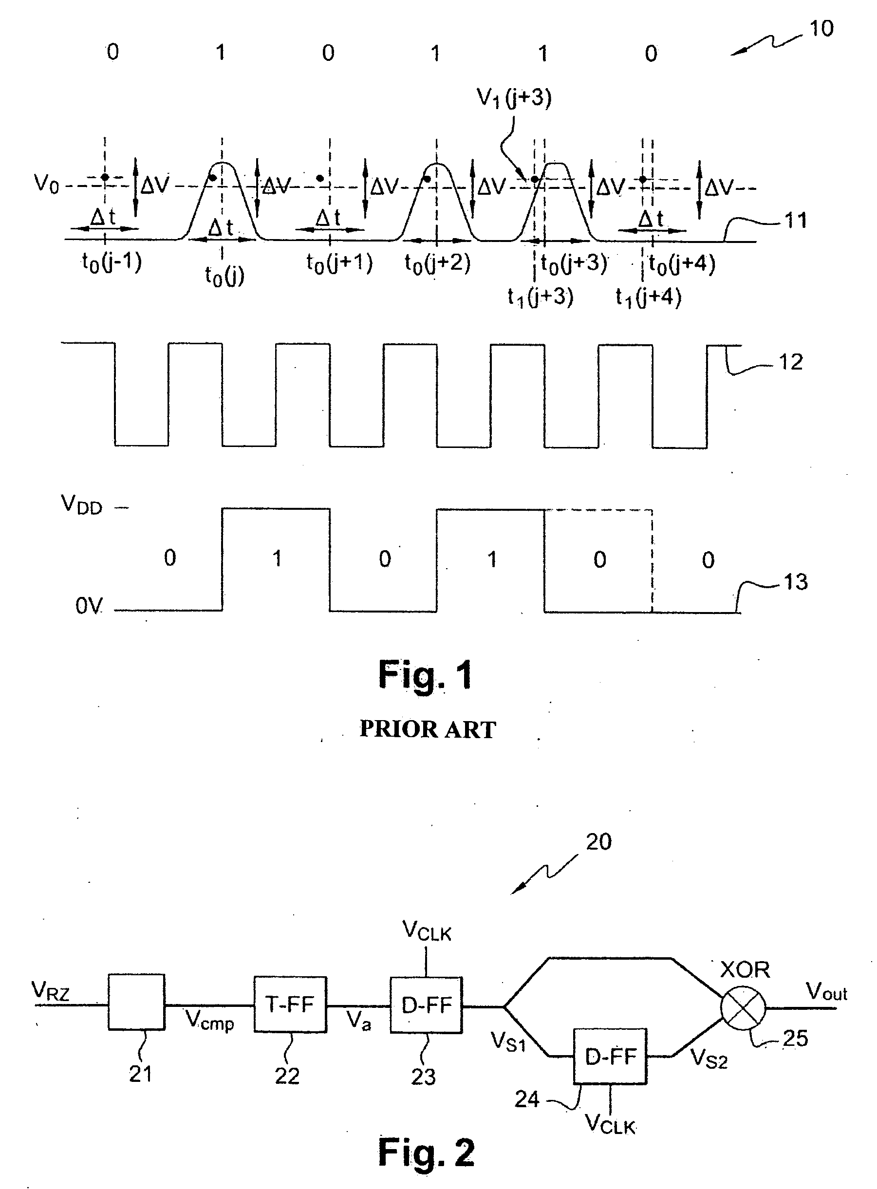 Device for converting a transmitted signal into a digital signal