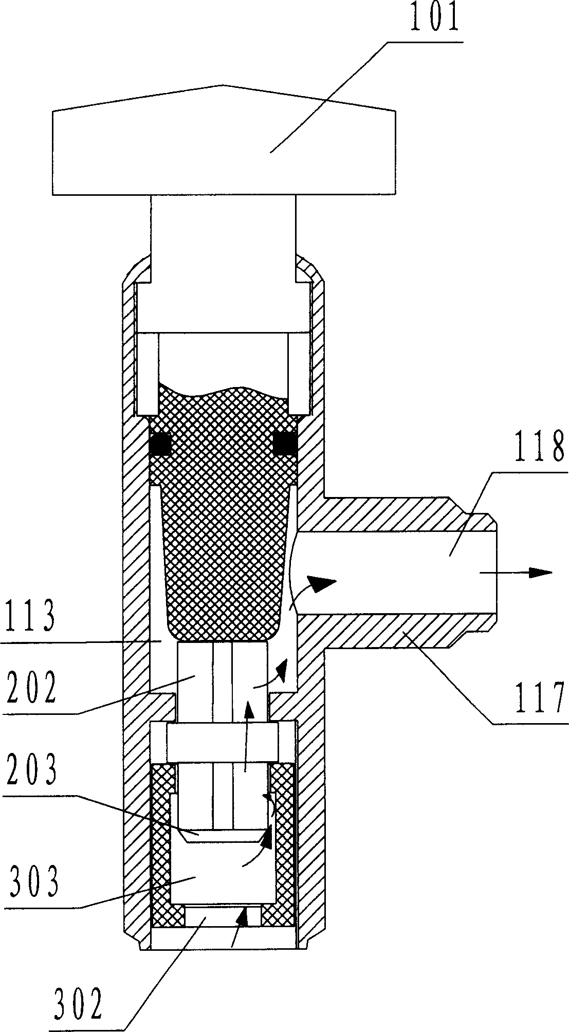 Non-refillable valve for steel welded cylinder