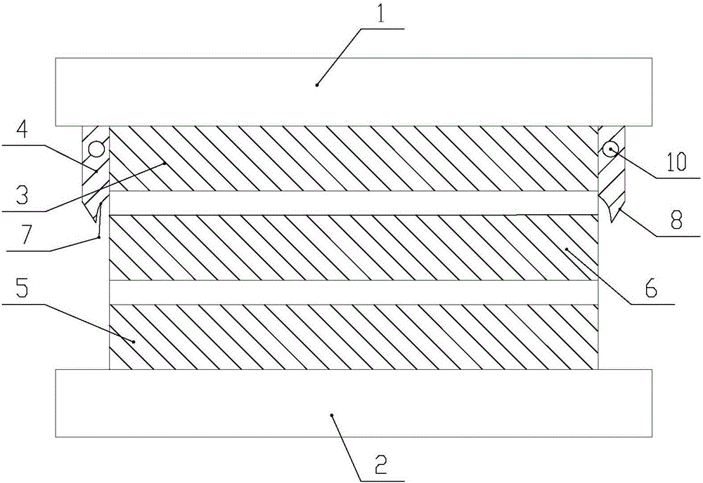 Mold pressing device for preparing PVC blocky mold-pressed floor board and preparation method thereof