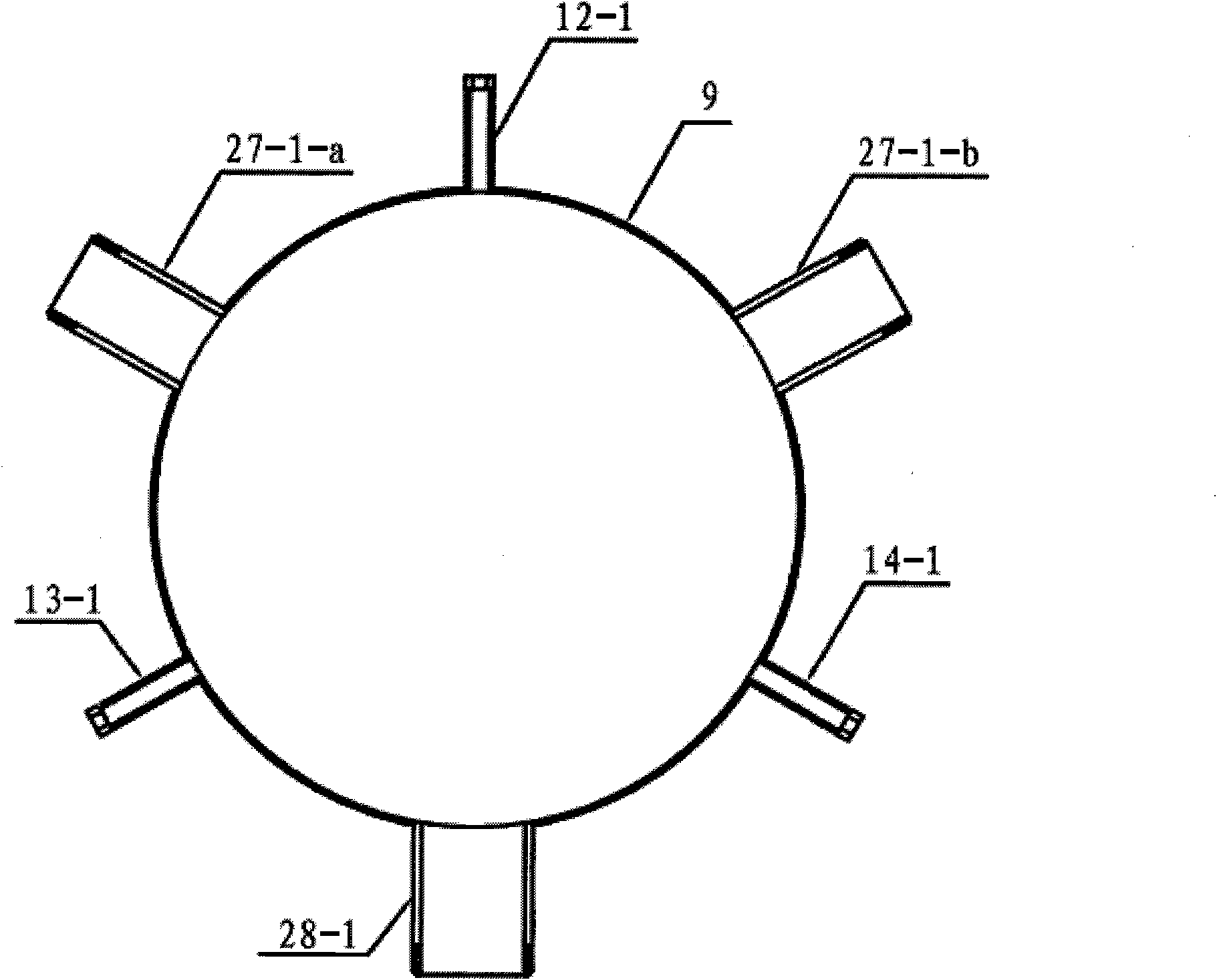 Organic waste treatment device for spatial permanent base