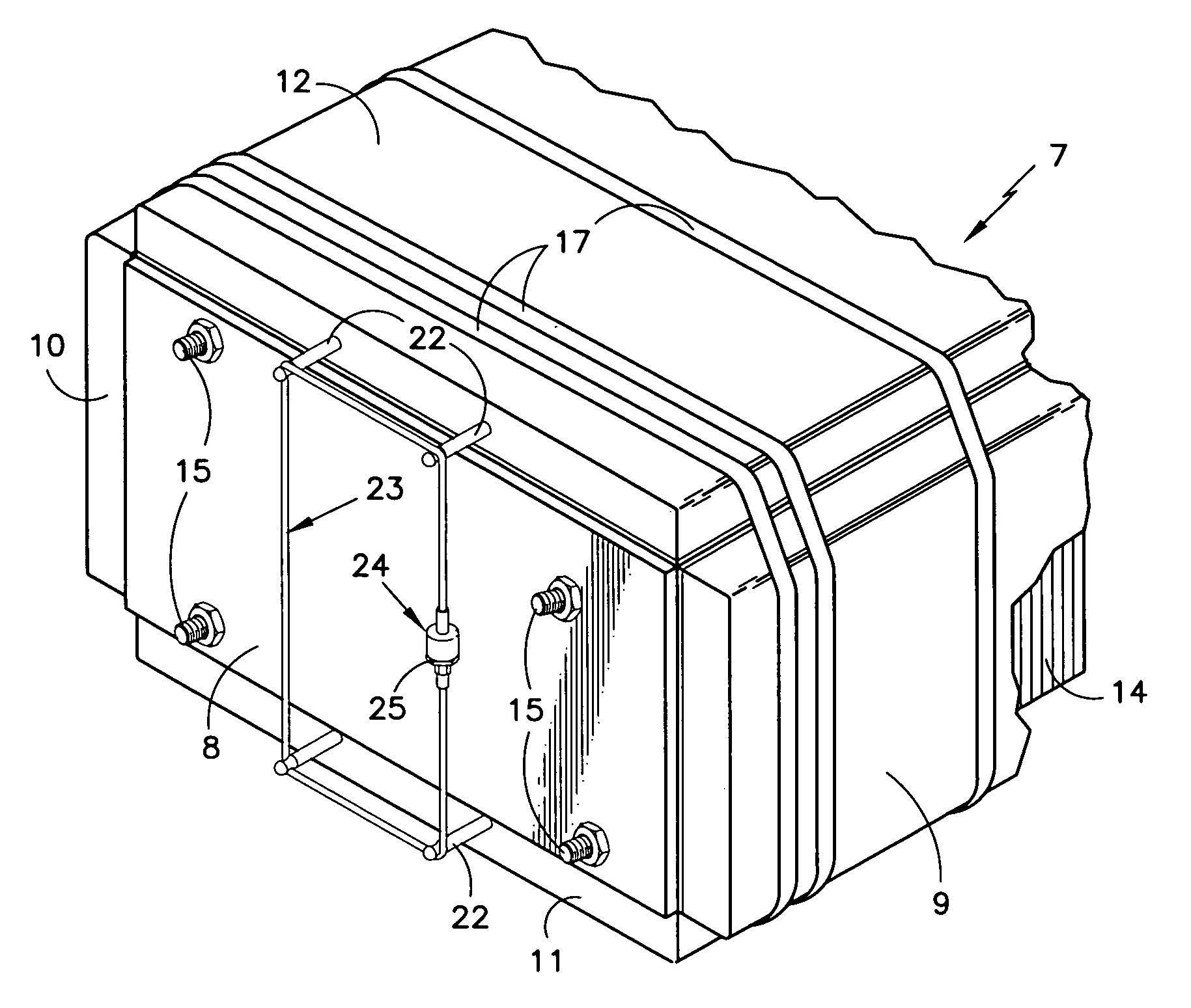 Fuel cell manifold cable end clamp