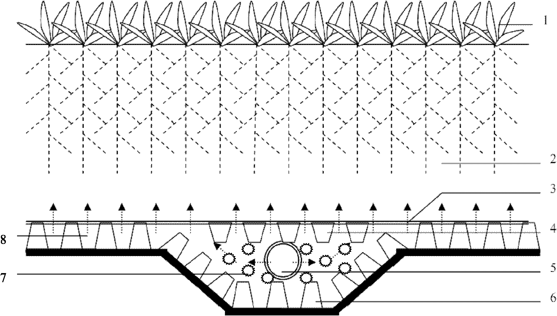 Regulation structure for temperature of lawn bed and construction method thereof