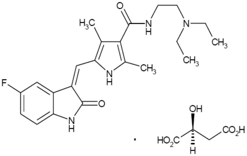 A kind of preparation method of 1-malate sunitinib e-form isomer