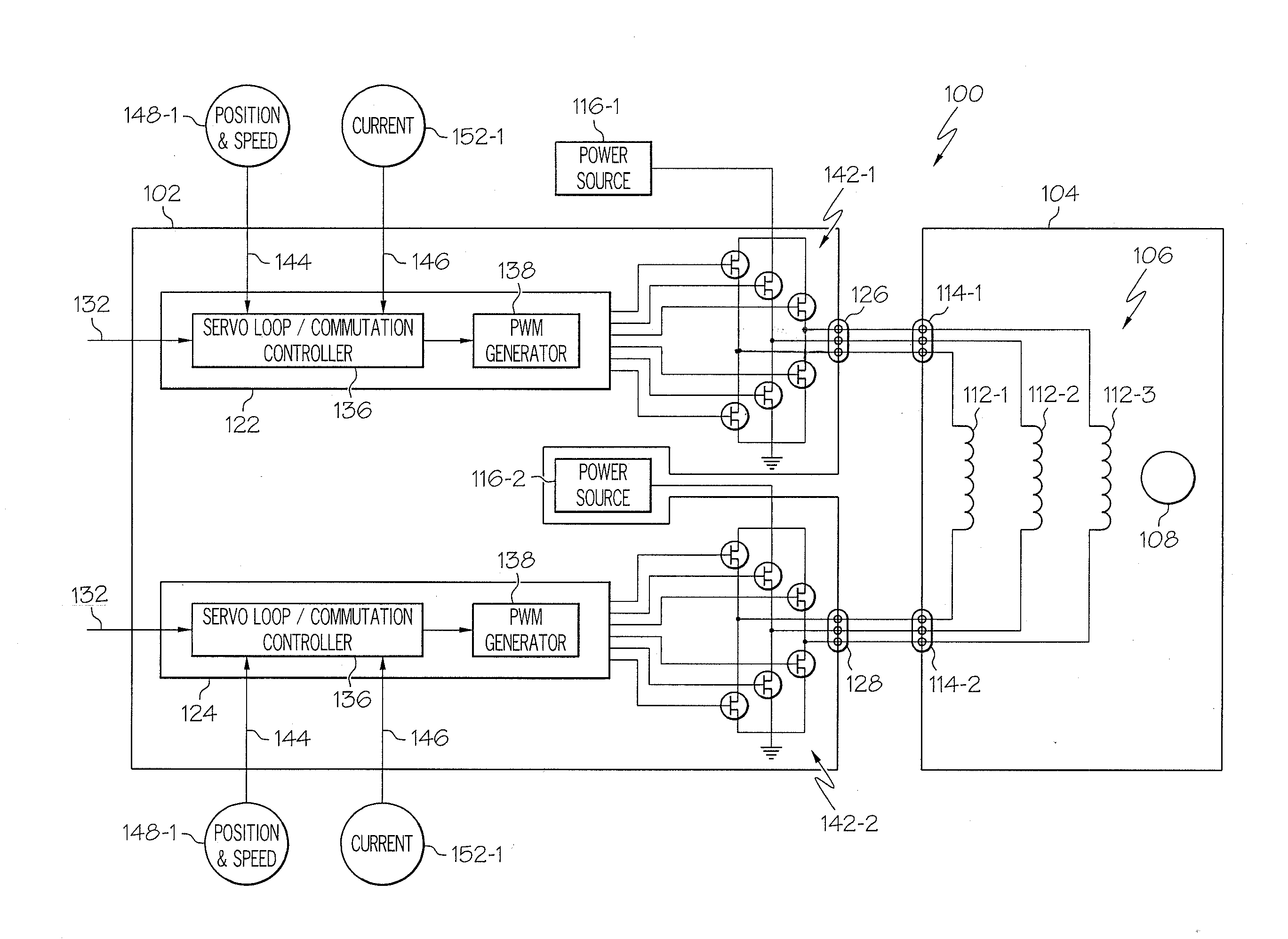 Dual lane control of a permanent magnet brushless motor using non-trapezoidal commutation control