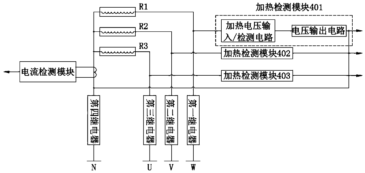 Electric heating device and fault detection method and control device thereof