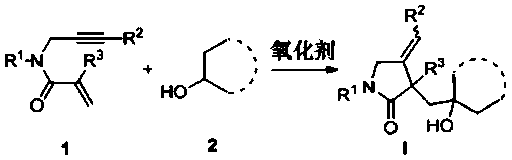 1,6-eneyne compound and alcohol compound based free radical cyclization reaction method