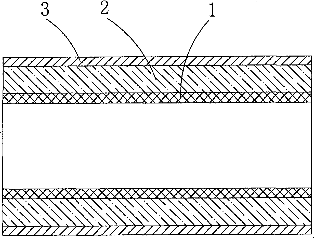 Thermal shrinkage type composite casing tube for cable midst joint and manufacturing method thereof