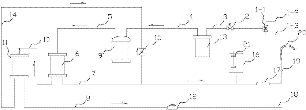 A pure water return type water-saving and energy-saving water purifier