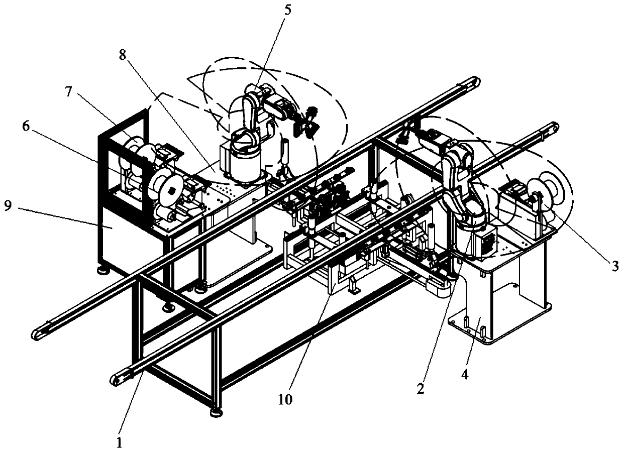 Glass bar code tag and wiring terminal adhesive tape automatic adhesion facility