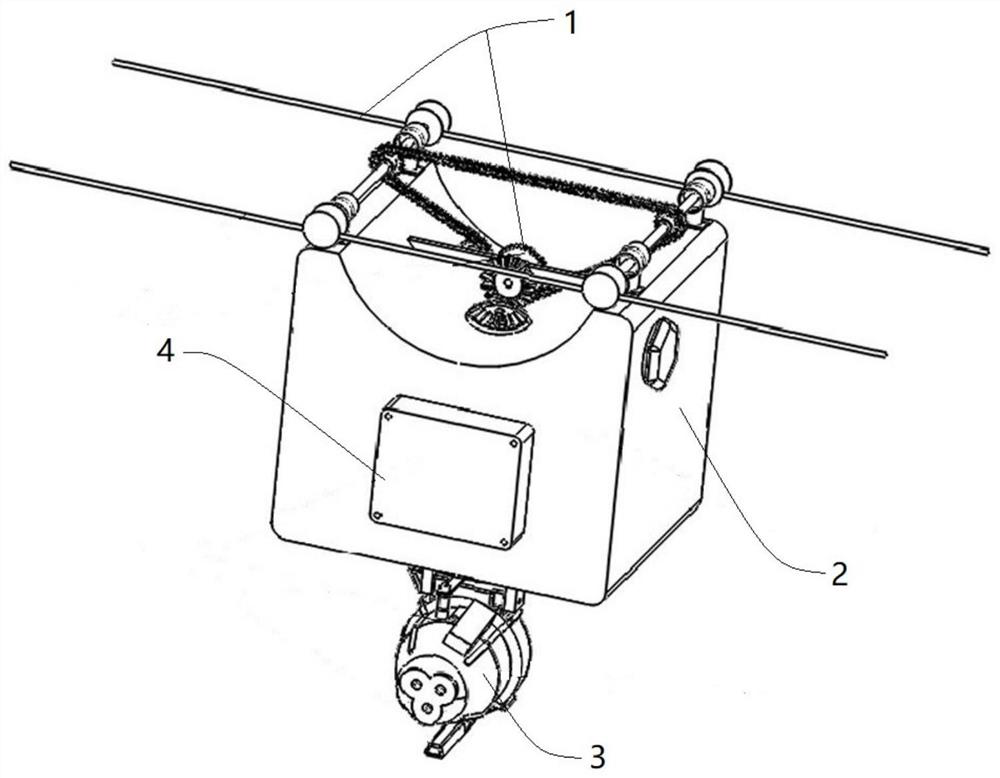 Rail self-propelled electrostatic mist sprayer