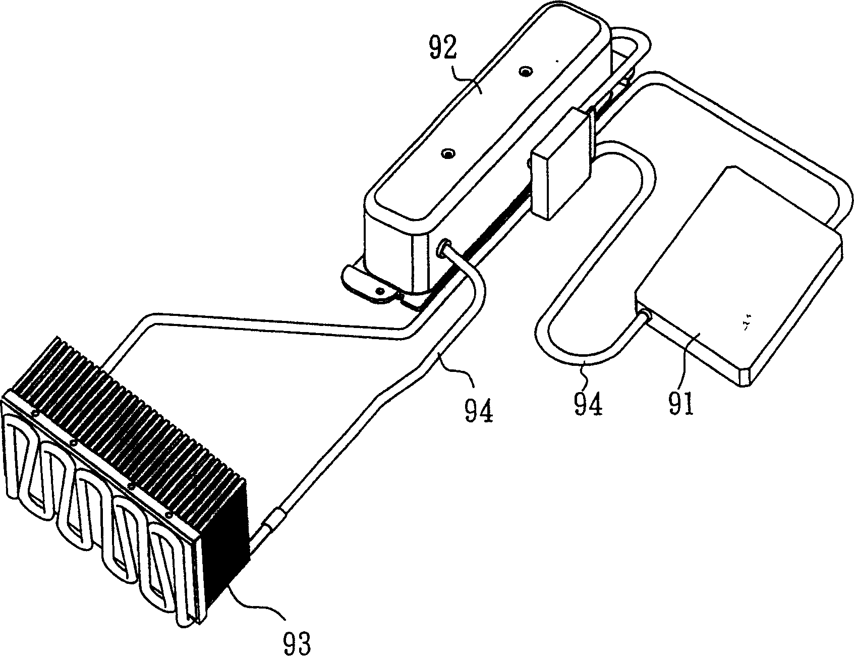 Structure of water tank of having heat sink in liquid cooling type