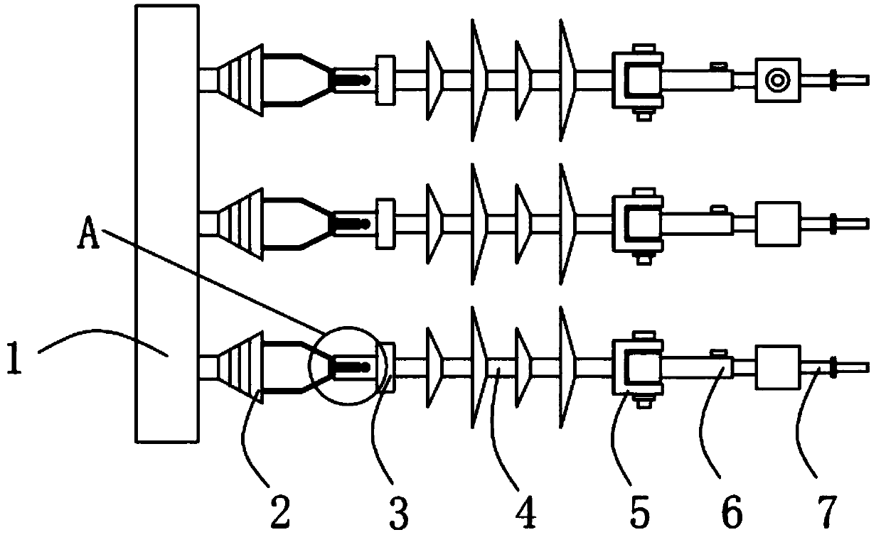 Triple strain insulator string used for ultra-high voltage transmission line