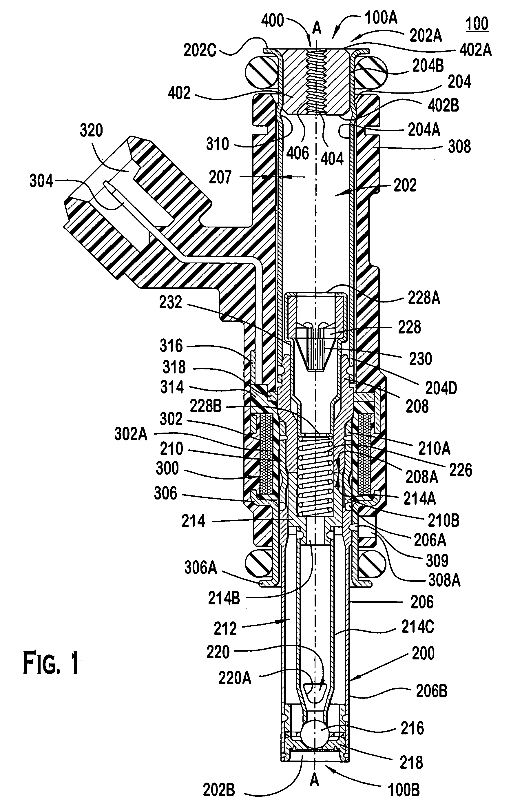 Modular fuel injector with a harmonic damper and method of reducing noise