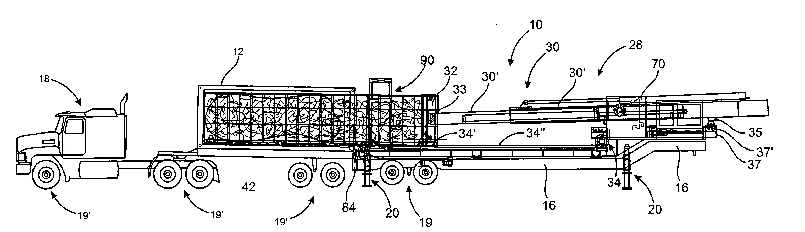 Loading assembly for a receiving container