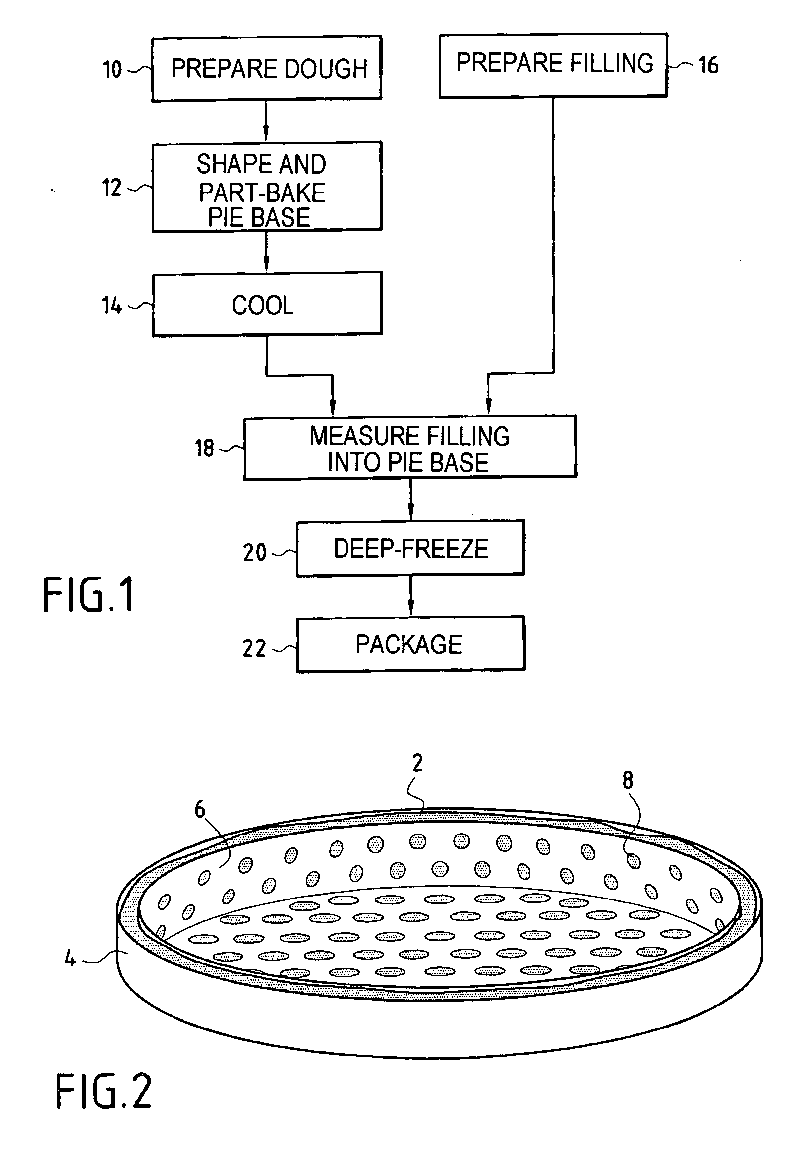 Method for making a deep-frozen intermediate product for sweet or savoury pie and resulting intermediate product