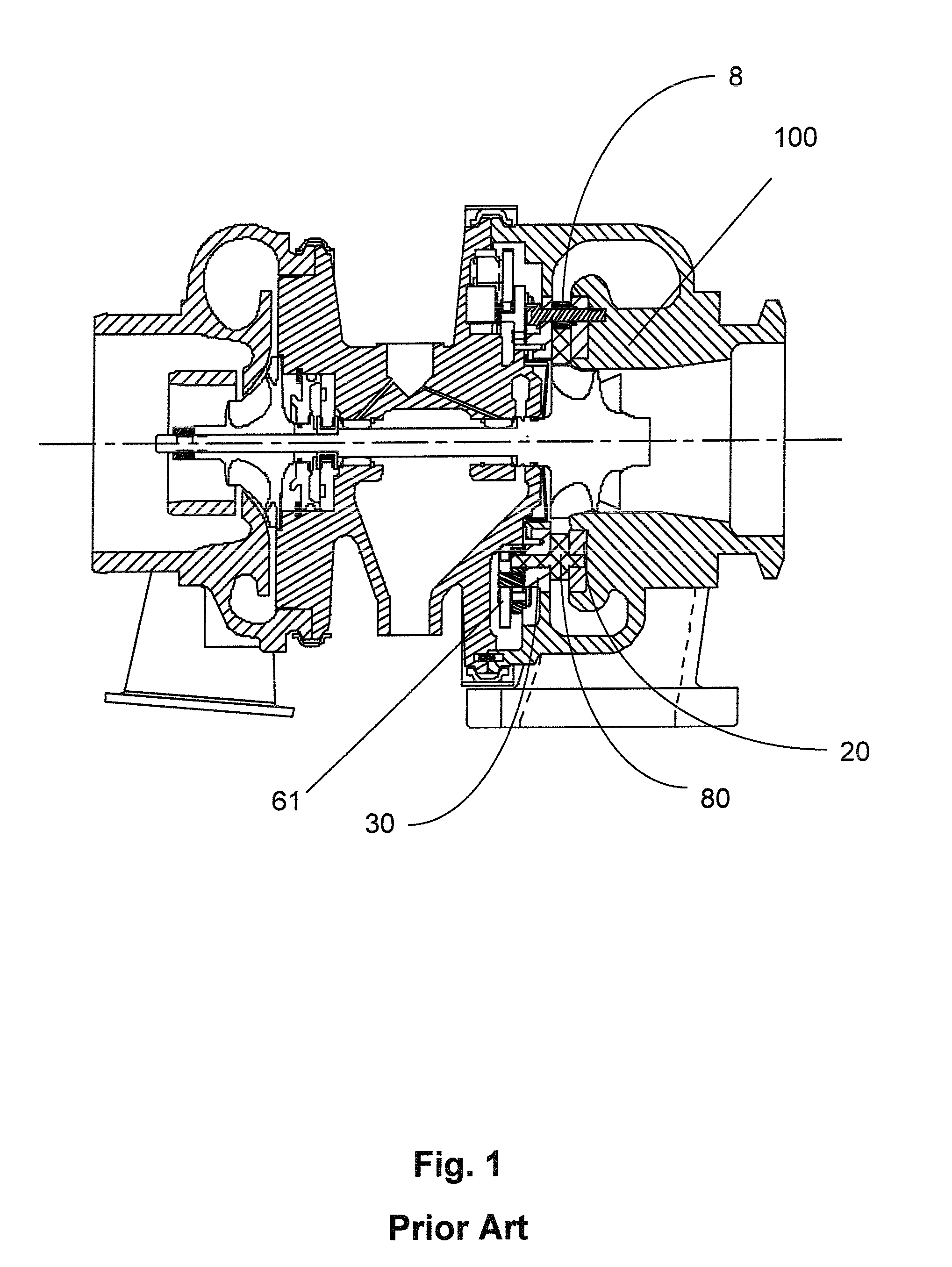 Variable geometry turbocharger lower vane ring retaining system