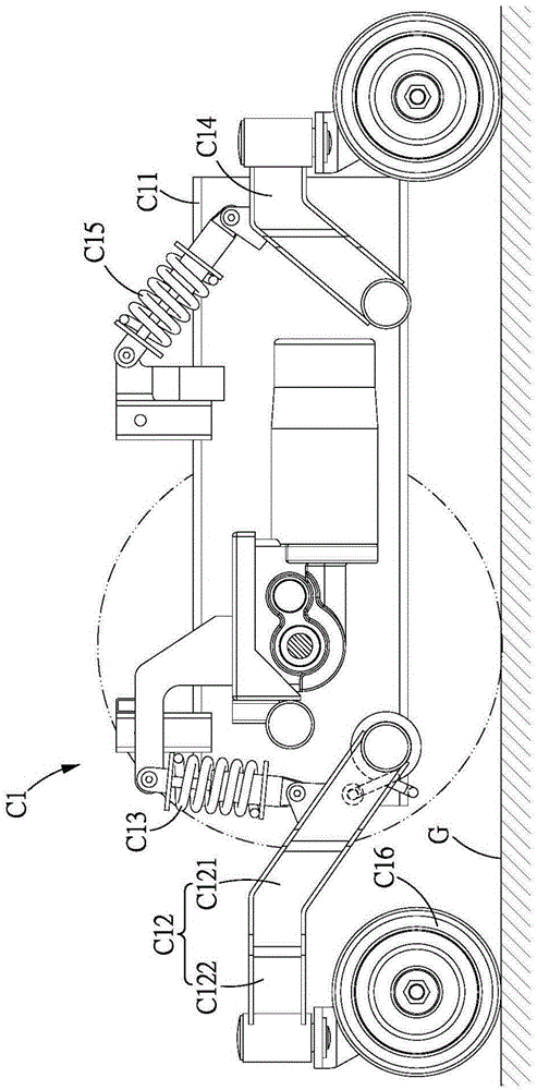 Front suspension system of electric wheelchair