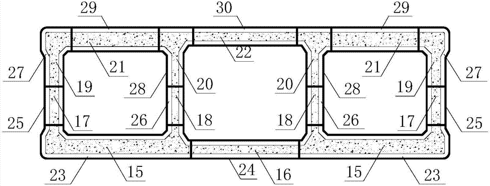 Construction method of outer wrapped concrete obliquely pulling and buckling and ring and section dividing combination method