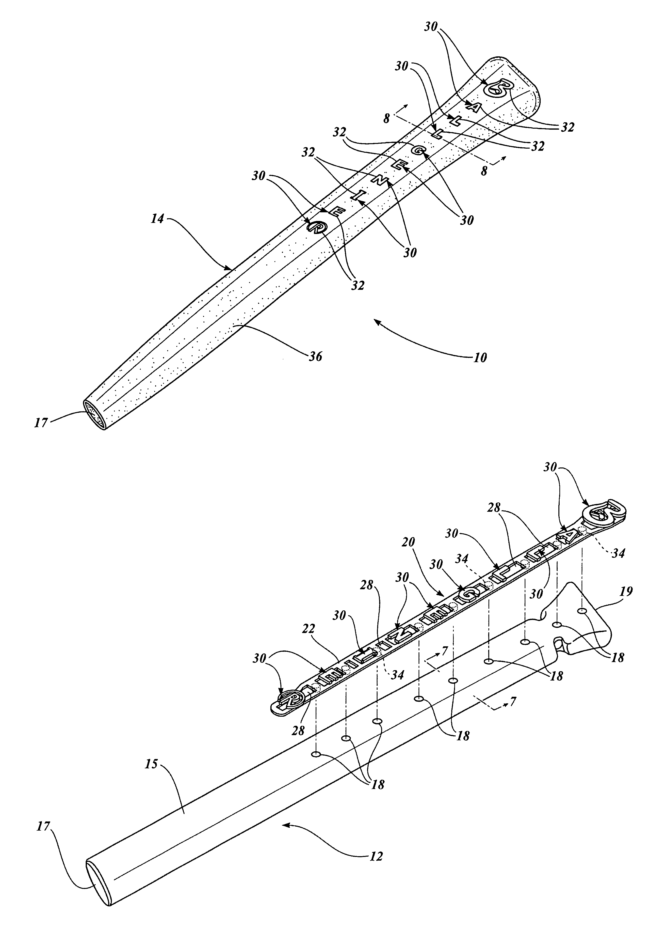 Golf club grip with embedded display and method of fabrication
