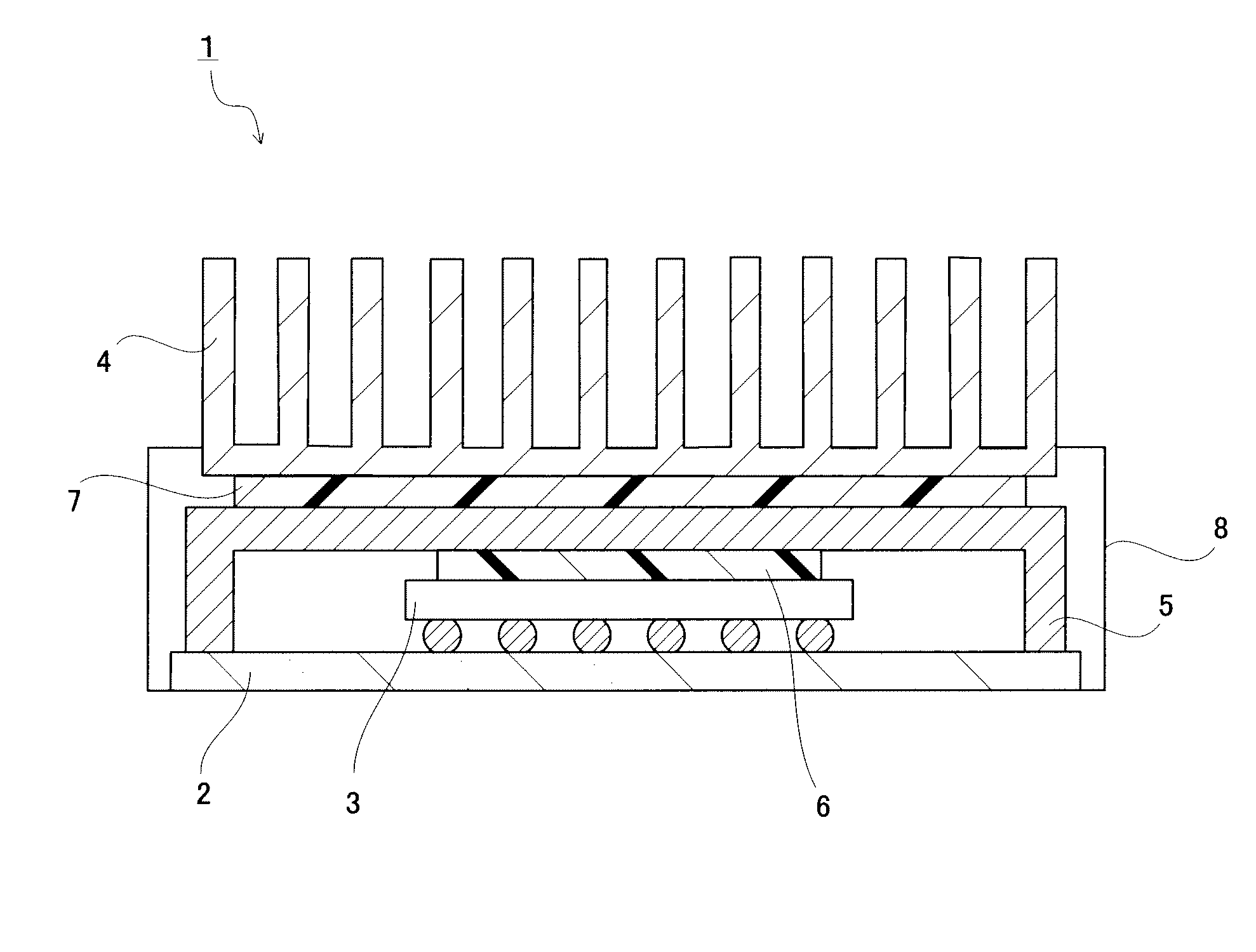 Heat dissipating material and semiconductor device using same