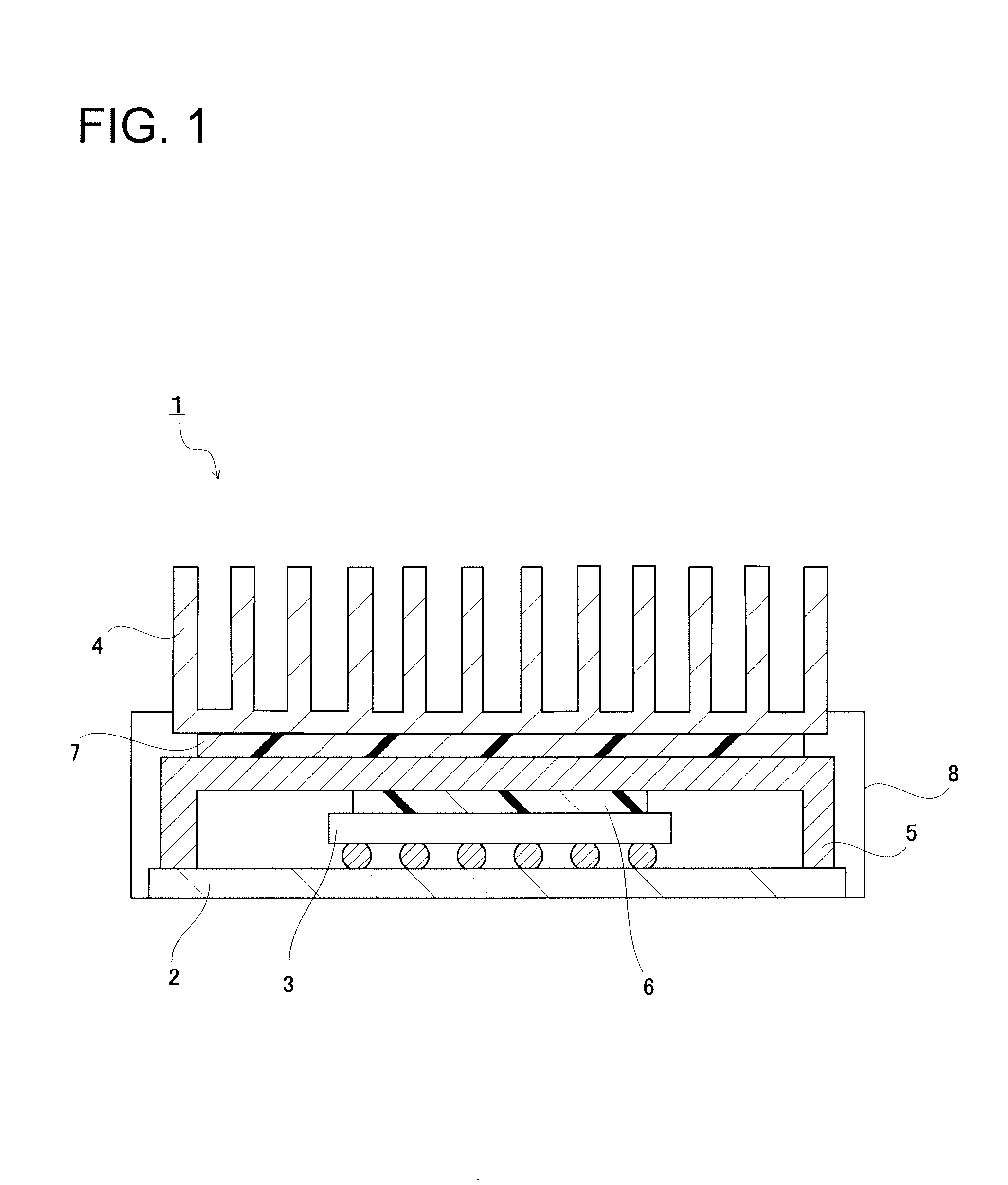 Heat dissipating material and semiconductor device using same