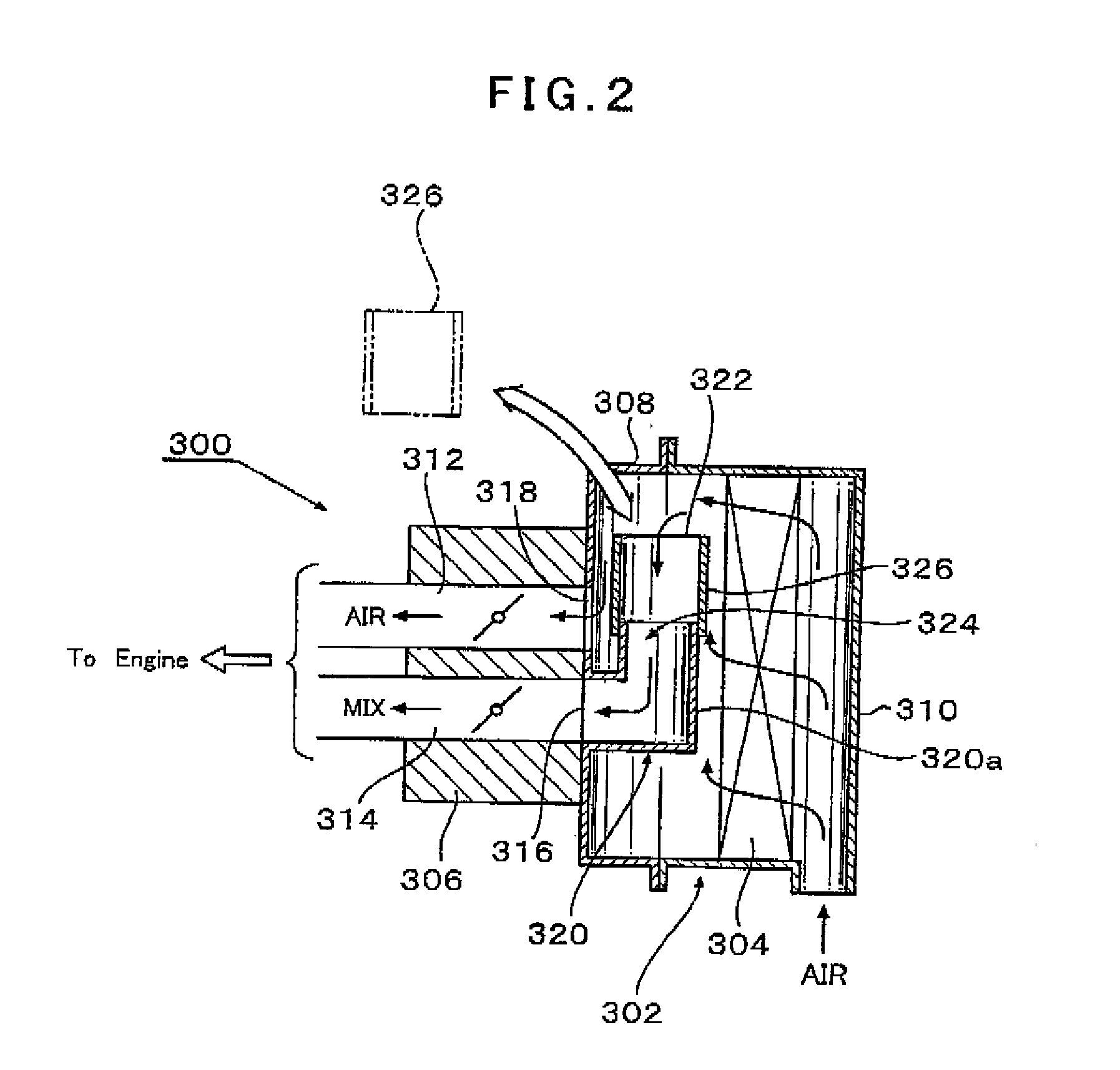 Air cleaner for two-stroke internal combustion engine and method of tuning the length of air-fuel mixture passage by using the air cleaner
