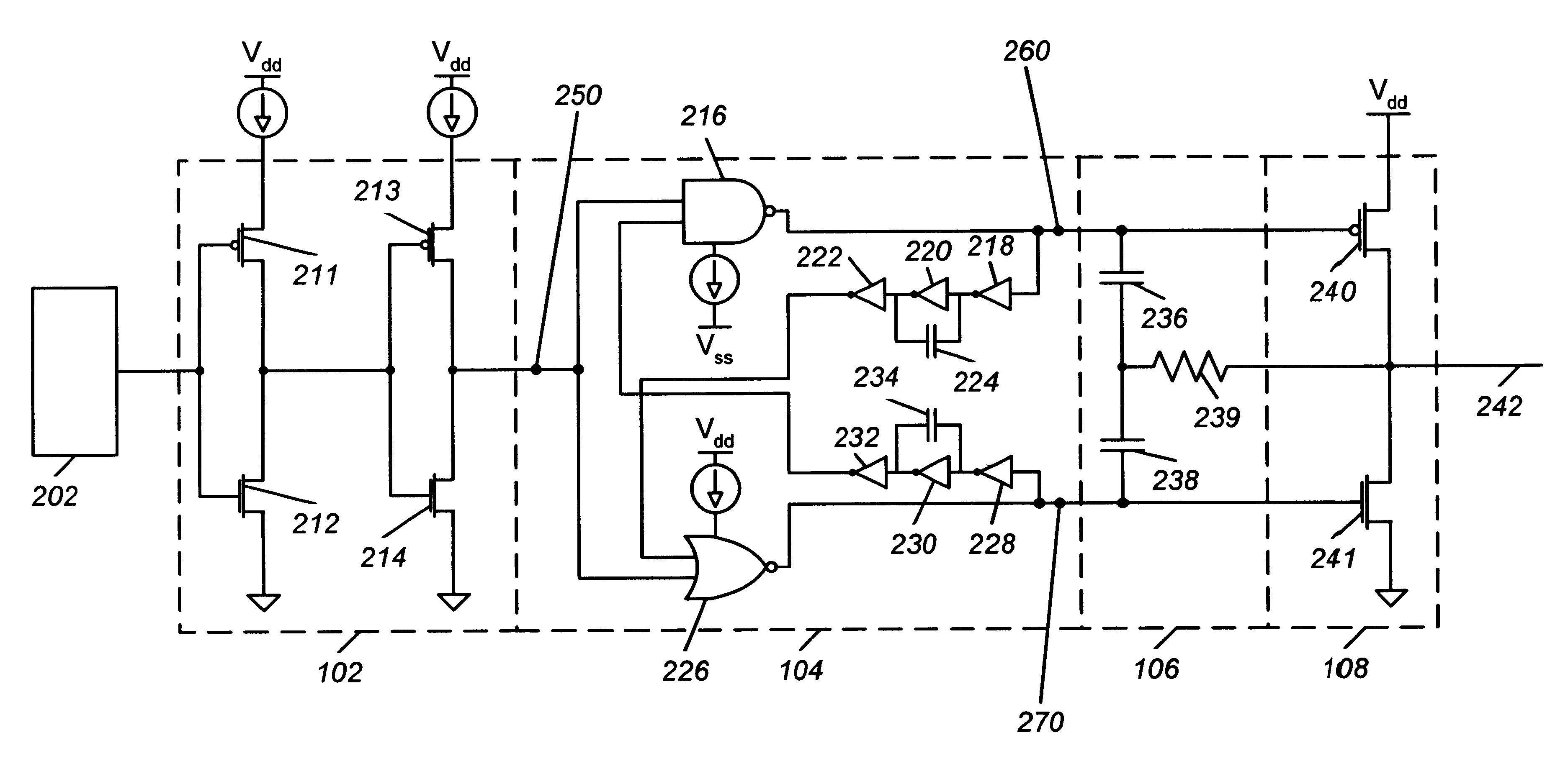 Low-power output controlled circuit