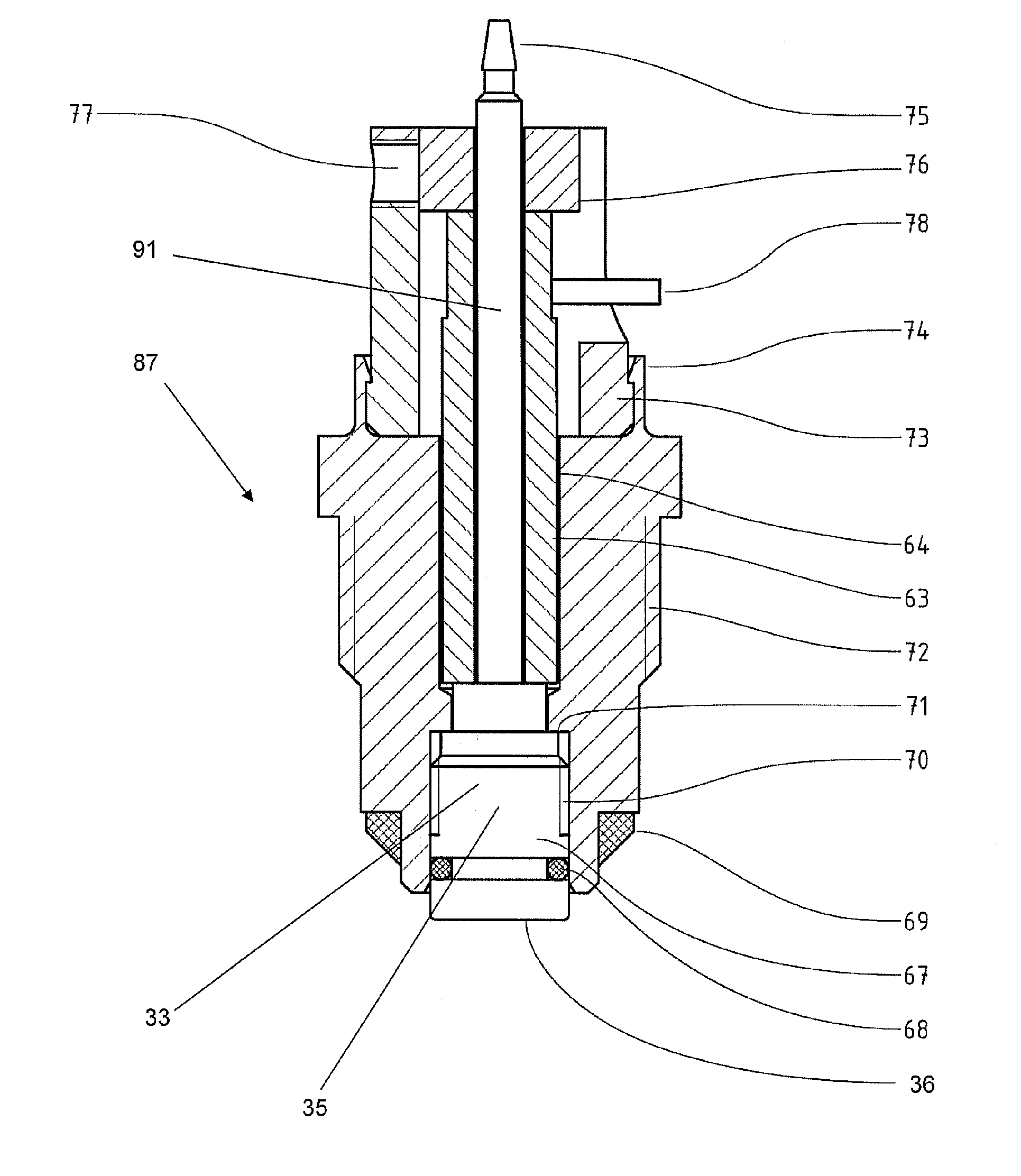 Method and device for the metered addition of fluids into reaction vessels