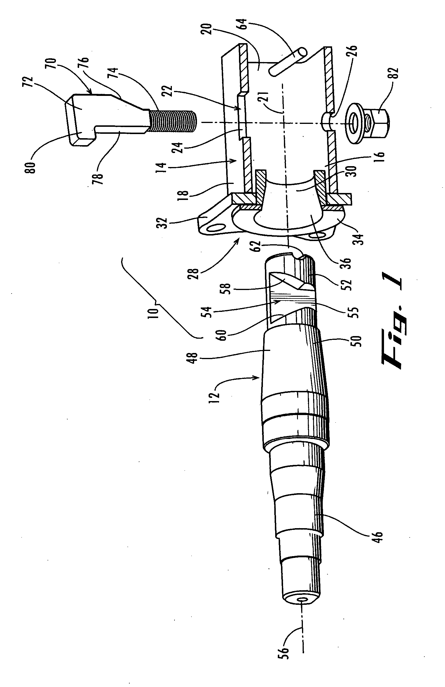 Axle with removable spindle and cam key