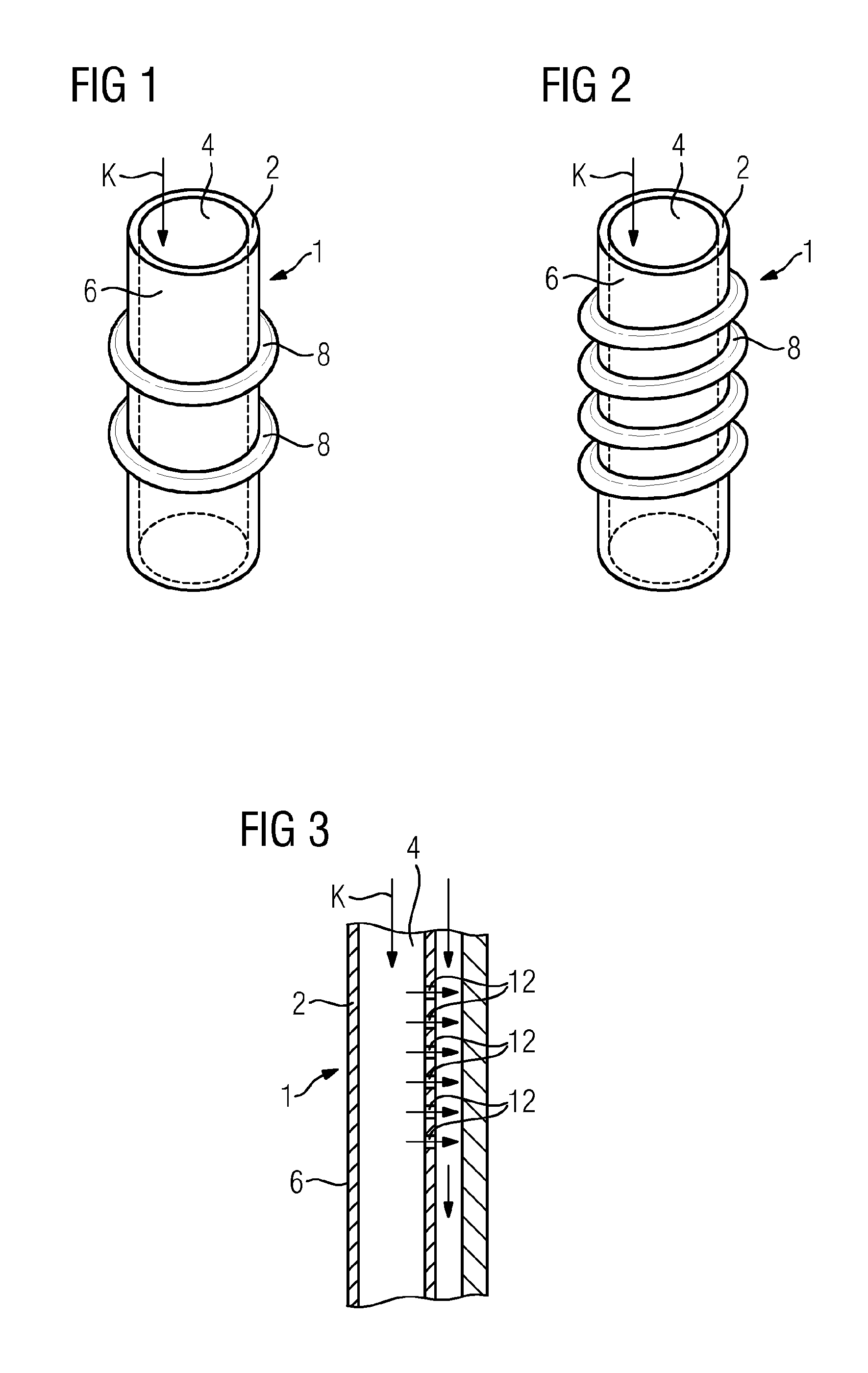 Coolant bridging line for a gas turbine, which coolant bridging line can be inserted into a hollow, cooled turbine blade