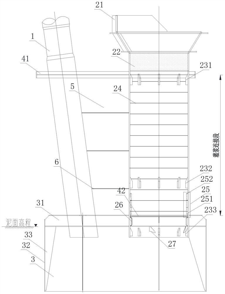 Offshore electrical platform pile-sleeve foundation structure with anti-caisson structure