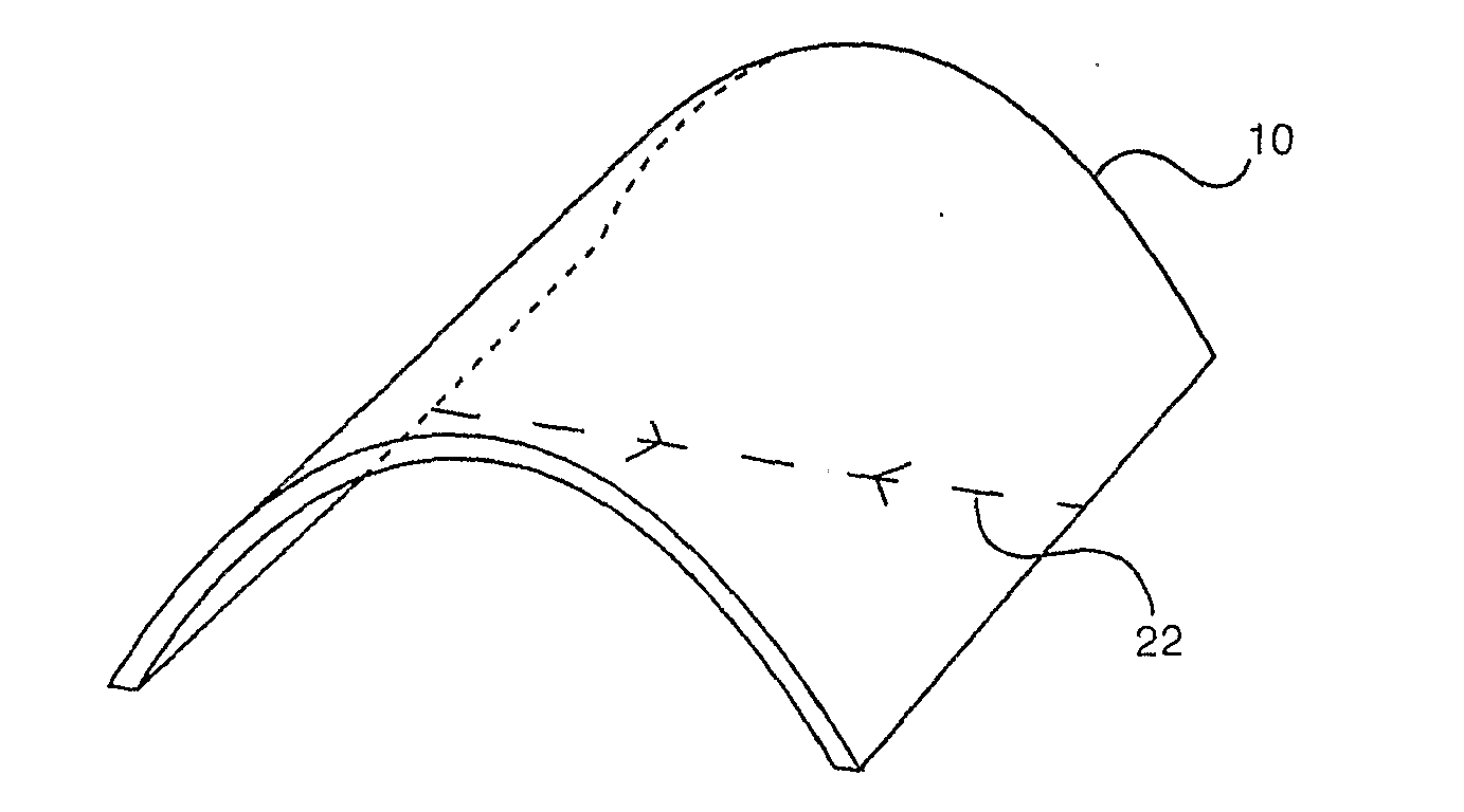 Structural assembly with a tied, flexurally deformed panel