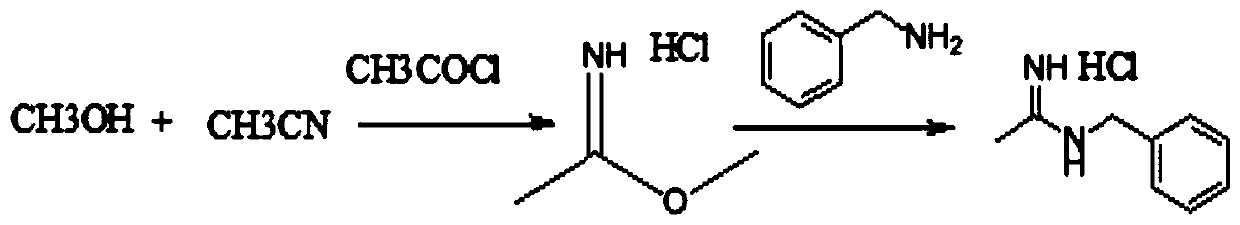 Synthesis method of N-benzyl acetamidine hydrochloride