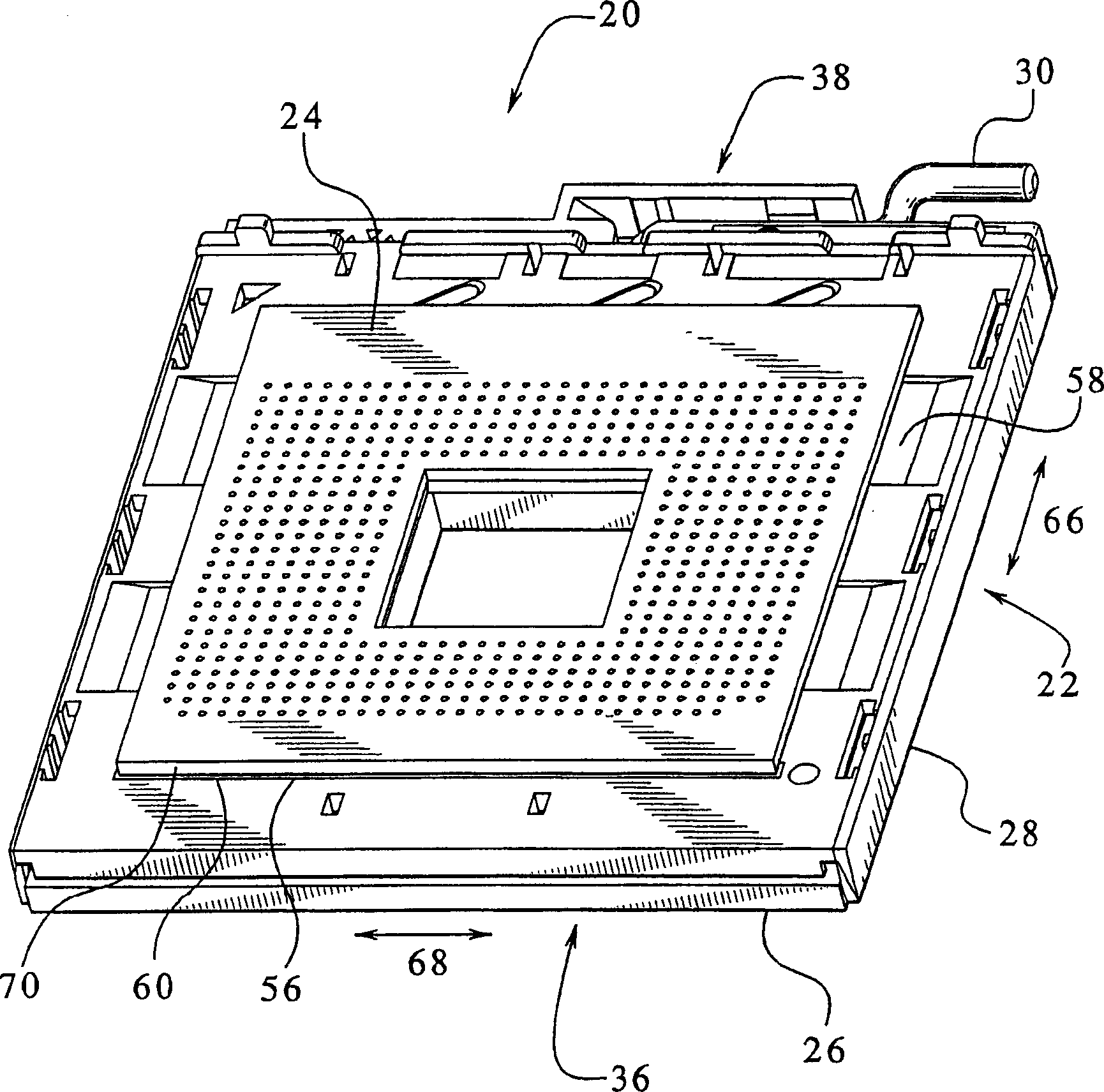 Plug socket for pin grid array plug-in board