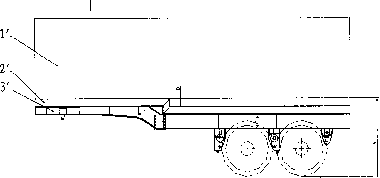 Self-discharging semitrailer vehicle frame