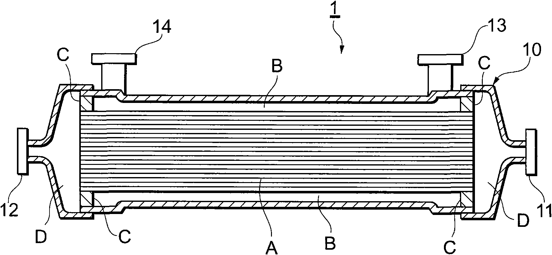 Closure mechanism of a hollow fiber module and hollow fiber module