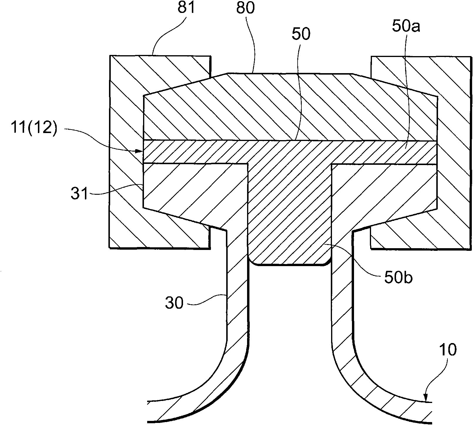 Closure mechanism of a hollow fiber module and hollow fiber module