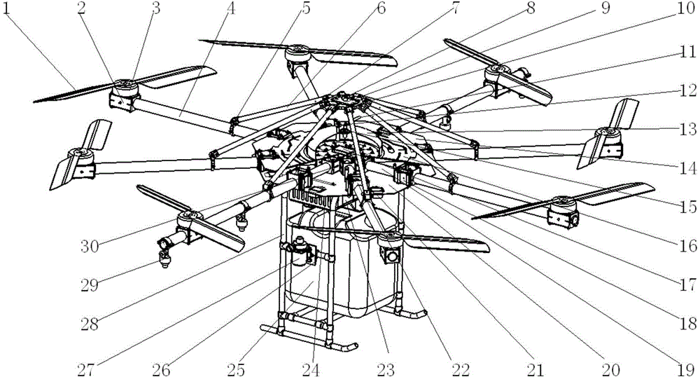 Foldable multi-rotor-wing plant protection plane