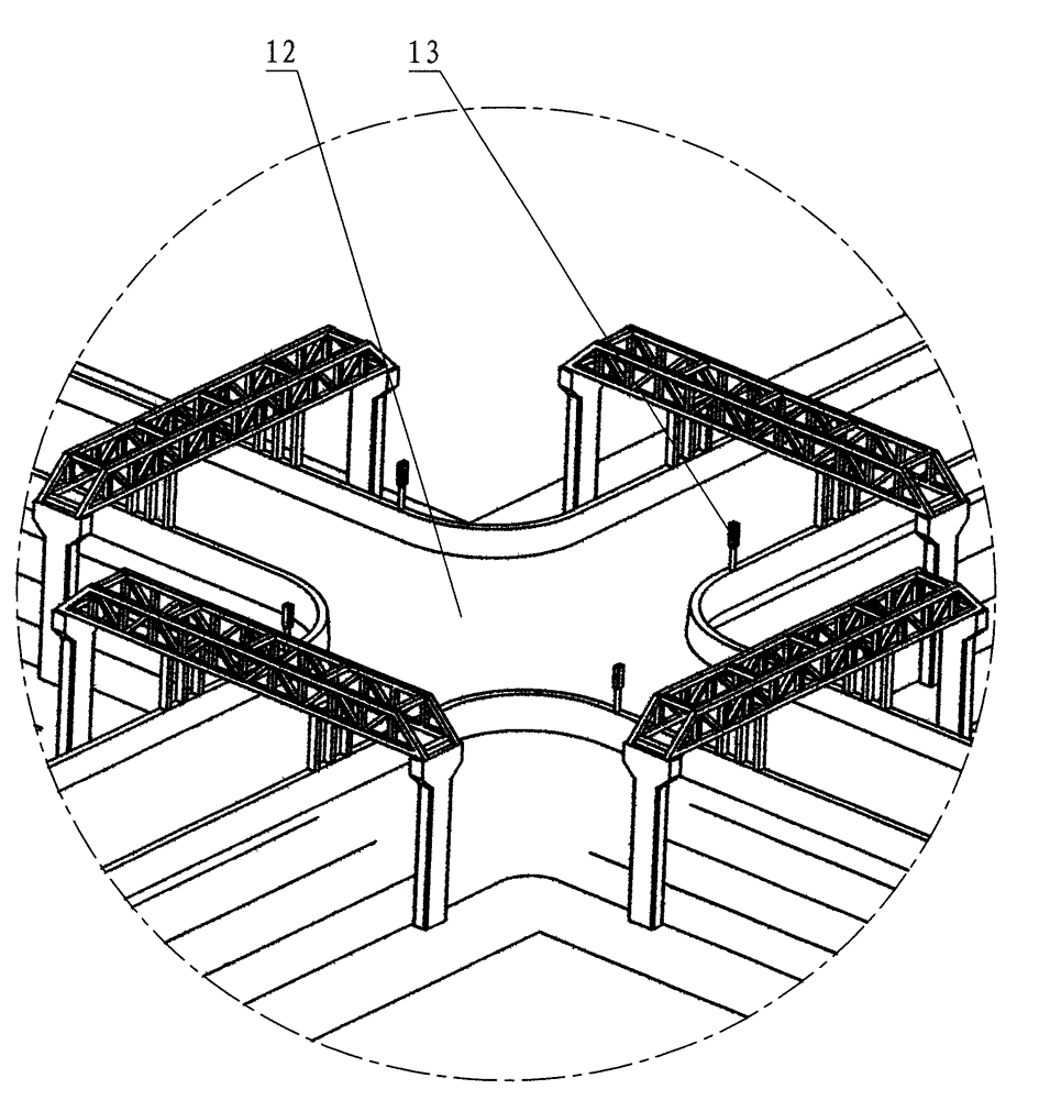 Suspension type urban overhead bus channel