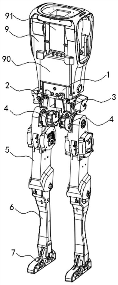 Hip joint mechanism and foot type robot