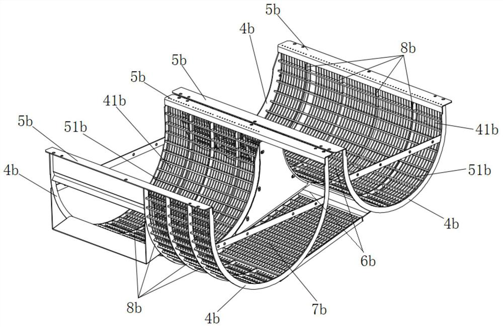 Concave grate structure and combine harvester