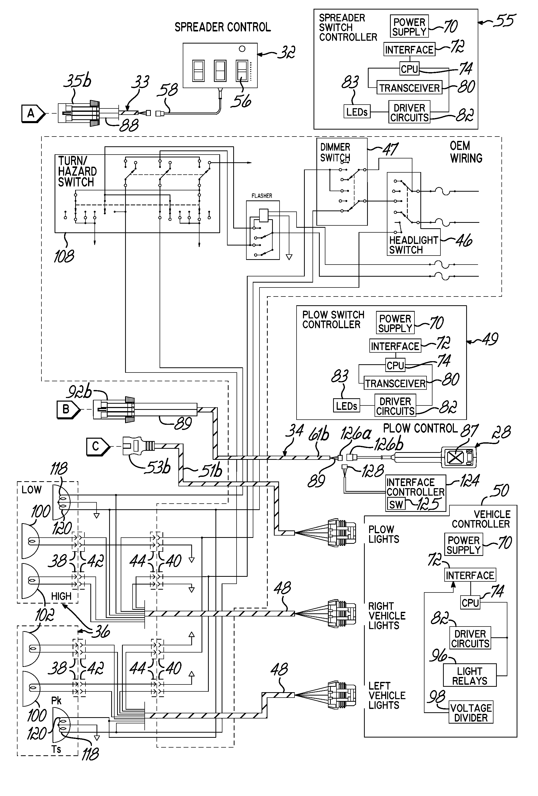 Vehicle mounted accessory with multiplexing