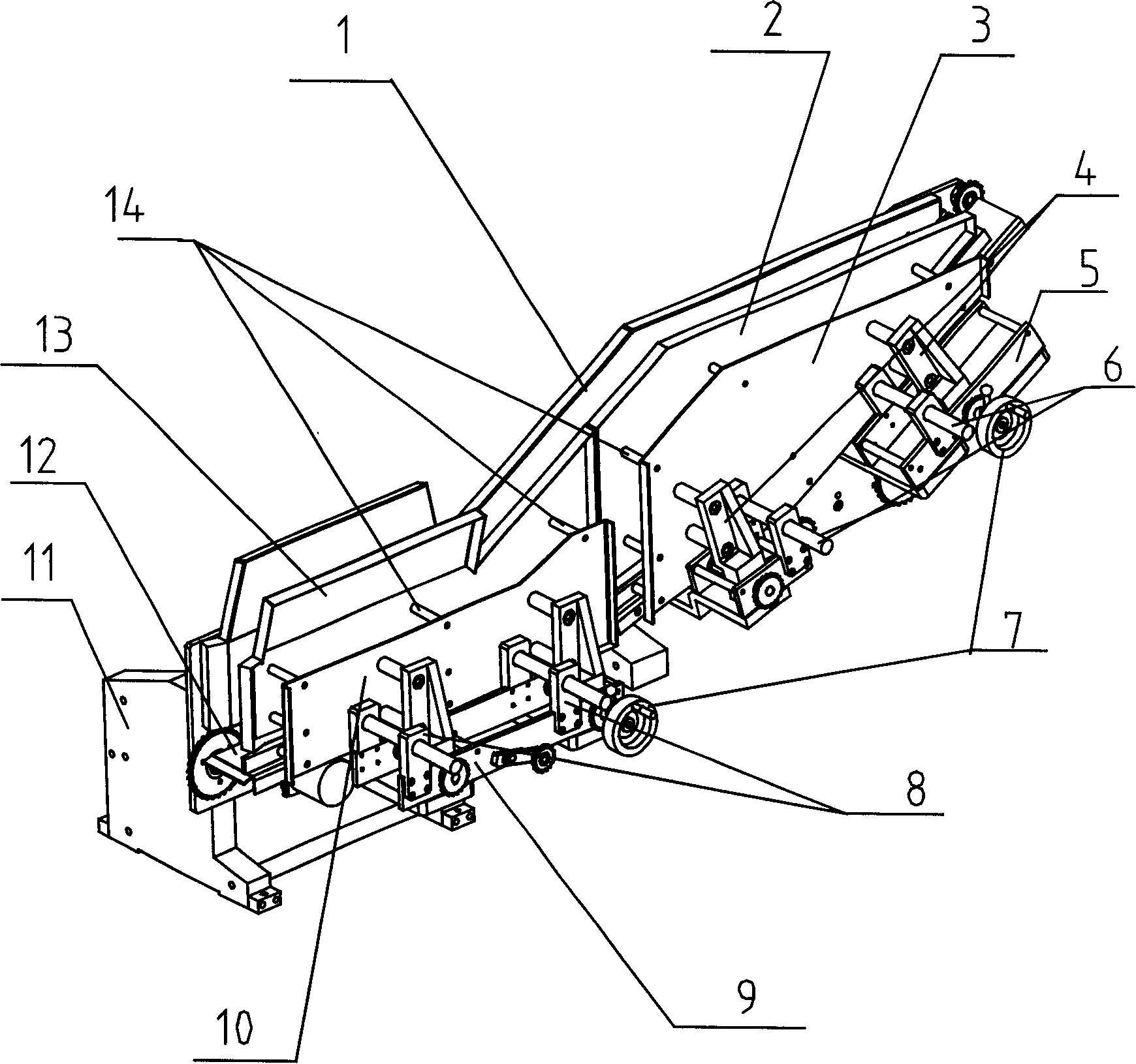 Slope conveying device for small-sized paperback glue binding wire