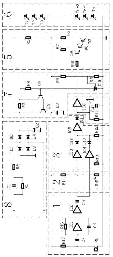 Sound and light control street lamp circuit