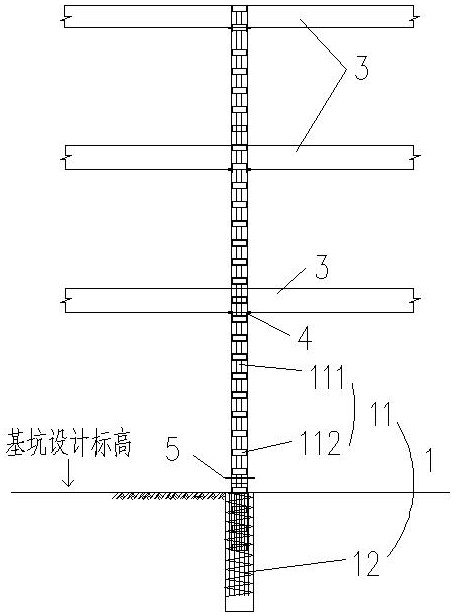 Construction method for supporting structure in large-span foundation pit